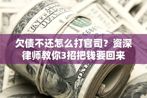 武汉欠债不还怎么打官司？资深律师教你3招把钱要回来