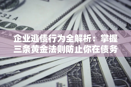 武汉企业逃债行为全解析：掌握三条黄金法则防止你在债务乱局中“踩雷”