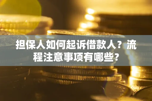 武汉担保人如何起诉借款人？流程注意事项有哪些？